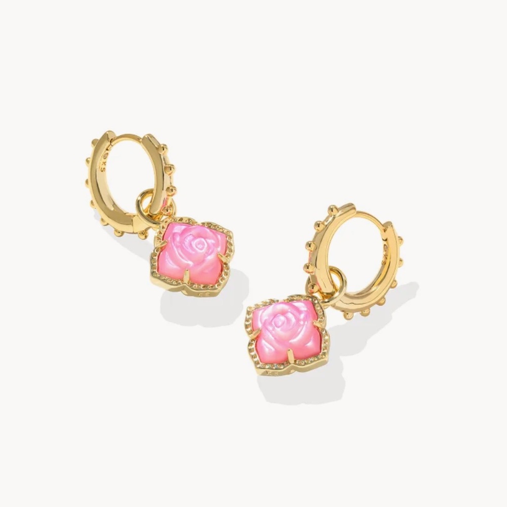 NWT Kendra Scott Mallory Rose Gold Huggie Earrings